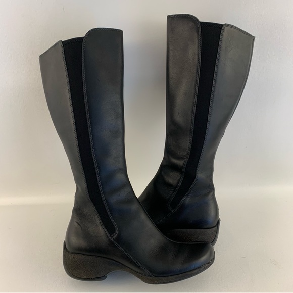 Merrell Spire Peak Black Leather Riding Boots - Picture 2 of 6